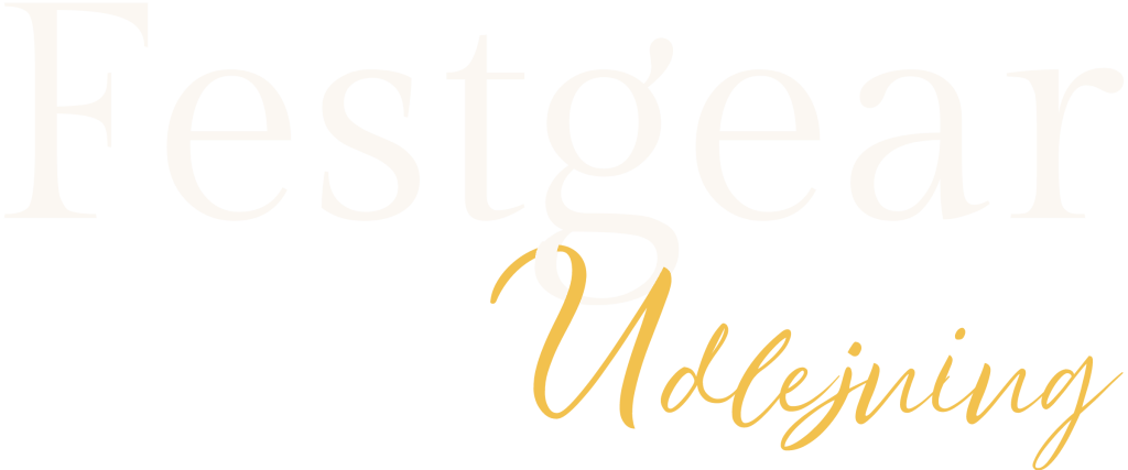 Festgear Udlejning logo i lys udgave til mørk baggrund